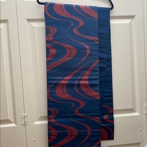Obi, Elegant Blue and Red Wave Nagoya